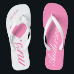 Wedding Honeymoon Bridal Pink Thongs<br><div class="desc">Wedding Honeymoon Bridal Pink Flip Flop.</div>