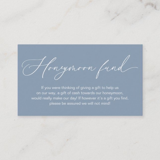 Wedding Honeymoon Fund, Gifts in Cash Wishing Well Enclosure Card (Front)