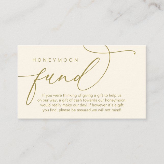 Wedding Honeymoon Fund, Gifts in Cash Wishing Well Enclosure Card (Front)