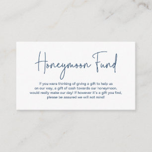 Wedding Honeymoon Fund, Modern Handwritten Script Enclosure Card