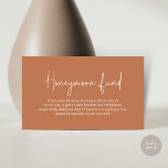 Wedding Honeymoon Fund, Modern Handwritten Script Enclosure Card<br><div class="desc">Celebrate the beginning of your journey together with our elegantly crafted "honeymoon fund" wedding invitation enclosed card. Featuring a sophisticated blend of modern script and romantic allure, in timeless copper brown theme, each card is meticulously designed to convey the essence of your special day. Perfectly suited for couples seeking a...</div>