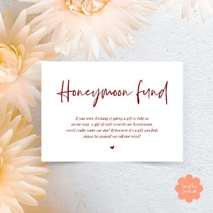 Wedding Honeymoon Fund Wish Cash Enclosure Card