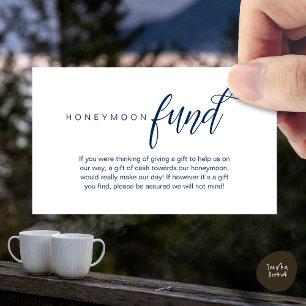 Wedding Honeymoon Fund, Wish, Cash, Modern Classy Enclosure Card