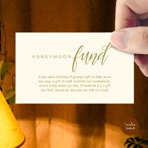 Wedding Honeymoon Fund, Wish, Cash, Modern Classy Enclosure Card