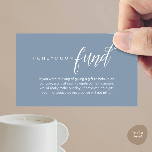 Wedding Honeymoon Fund, Wish, Cash, Modern Classy Enclosure Card (Wedding Honeymoon Wish, Fund, Cash, Modern Classy Enclosure Card, Dusty Blue)