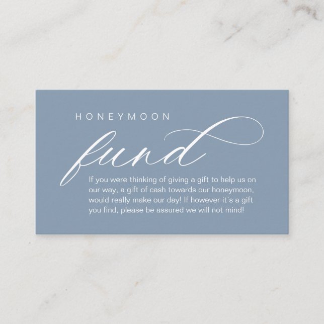 Wedding Honeymoon Fund, Wish, Modern Classy Enclosure Card (Front)