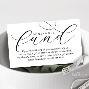 Wedding Honeymoon Fund, Wish, Modern minimal Enclosure Card