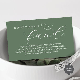 Wedding Honeymoon Fund, Wish, Modern minimal Enclosure Card