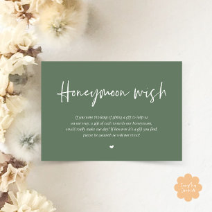 Wedding Honeymoon Wish Fund Cash Enclosure Card