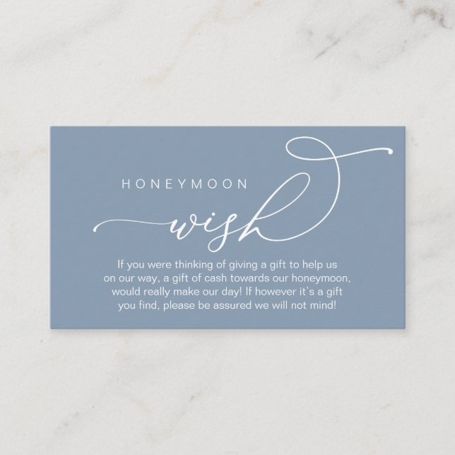 Wedding Honeymoon Wish, Gifts in Cash Wishing Well Enclosure Card (Front)
