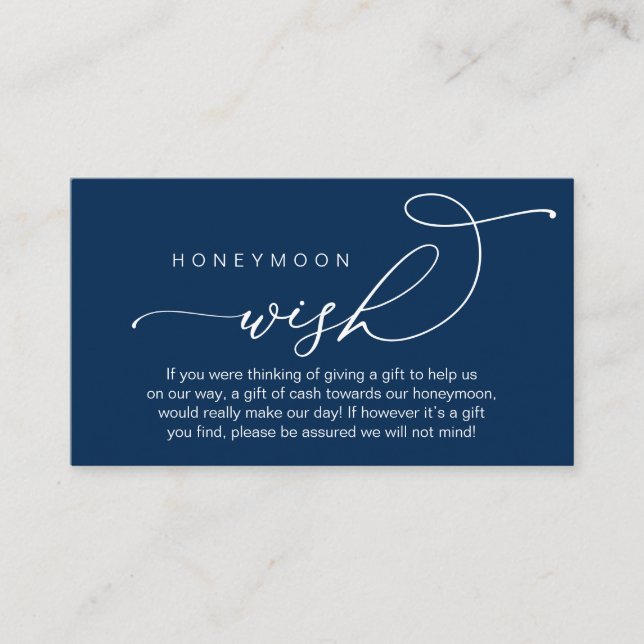 Wedding Honeymoon Wish, Gifts in Cash Wishing Well Enclosure Card (Front)