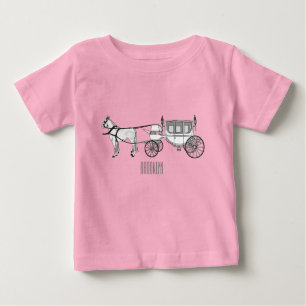 Wedding horse & carriage cartoon illustration baby T-Shirt