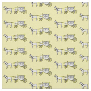Wedding horse & carriage cartoon illustration fabric