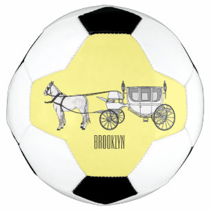 Wedding horse & carriage cartoon illustration soccer ball