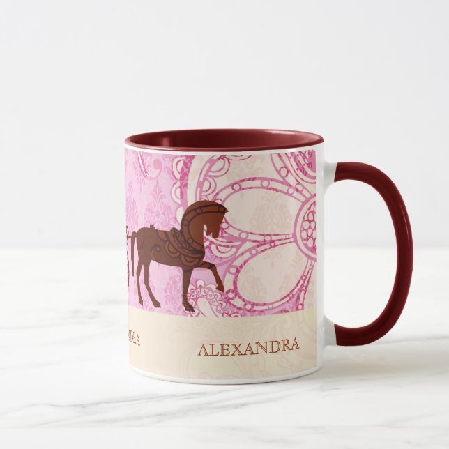 Wedding Horse & Carriage - Custom Text Mug (Right)