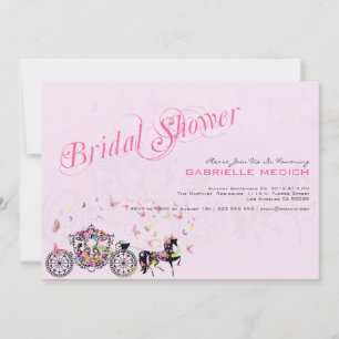 Wedding Horse & Carriage Flowers & Butterflies Invitation