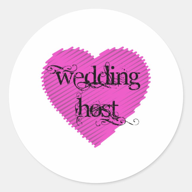 Wedding Host Classic Round Sticker (Front)
