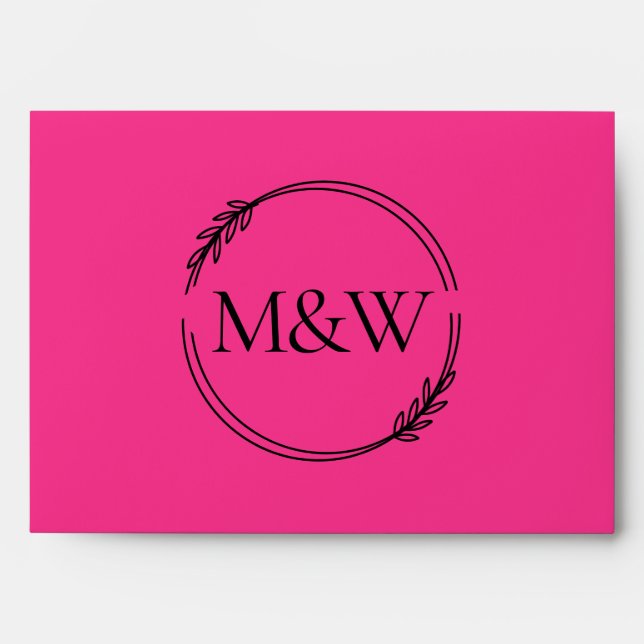 Wedding Hot Pink Fuchsia Invitation Colour Palette Envelope (Front)