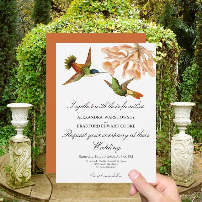 Wedding Hummingbird Lily Watercolor Terracotta (Creator Uploaded)