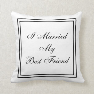 Wedding I Married My Best Friend Personalised Date Cushion