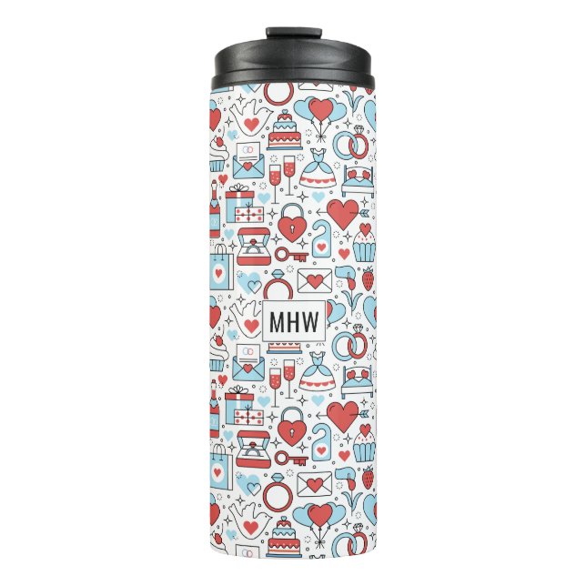 Wedding Icons custom monogram tumbler (Front)