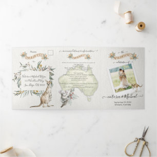 Wedding in Australia Tri-Fold Invitation