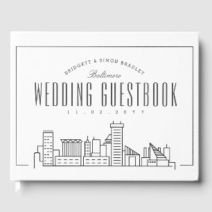 Wedding In Baltimore Modern Deco Skyline Guest Book