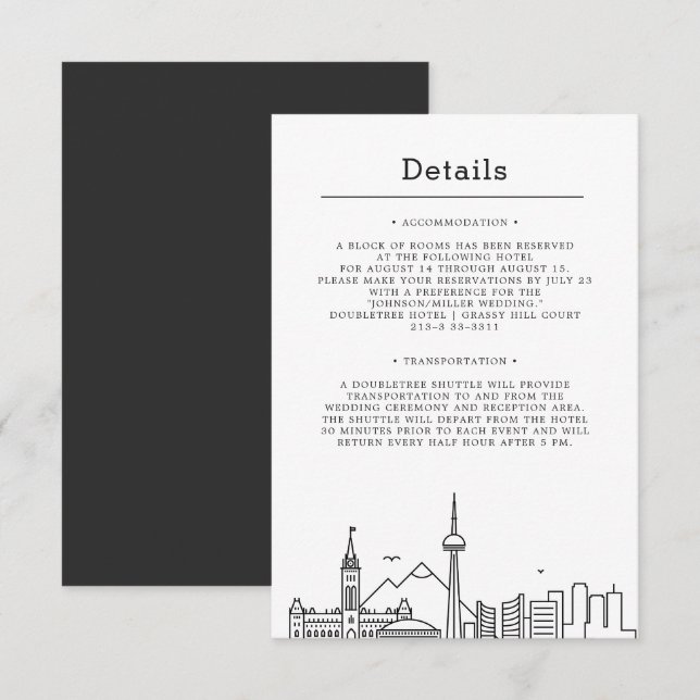 Wedding in Canada | Guest Details Invitation (Front/Back)
