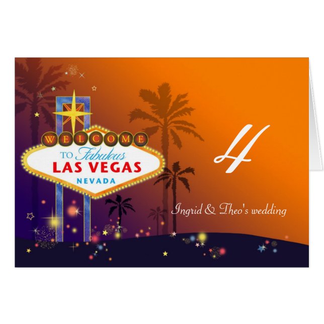 Wedding in Las Vegas Nevada Table Number (Front Horizontal)