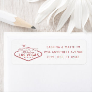 Wedding in Las Vegas Rose Gold Return Address Label