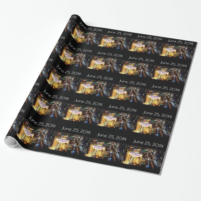 Wedding In Las Vegas Wrapping Paper (Unrolled)