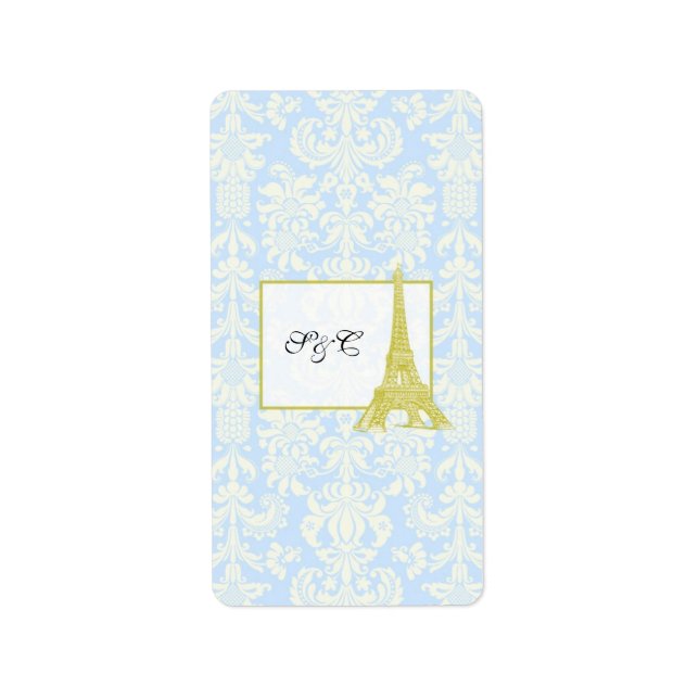 Wedding in Paris Black Damask Hershey's Wrapper Label (Front)