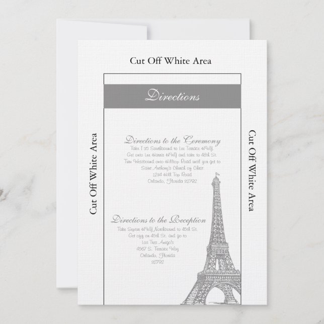 Wedding in Paris Directions Card (Front)