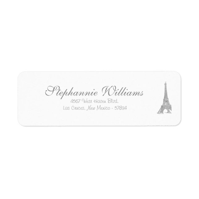 Wedding in Paris Return Address Label (Front)