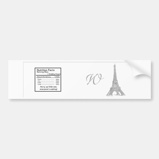 Wedding in Paris Water Bottle Label (Front)