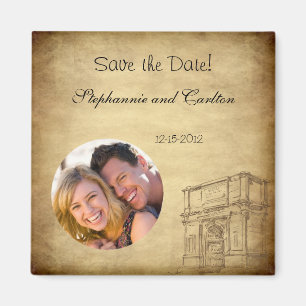 Wedding in Rome Announcement Magnet