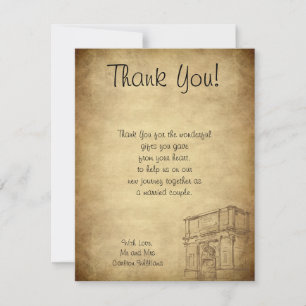Wedding in Rome Flat Thank You Card