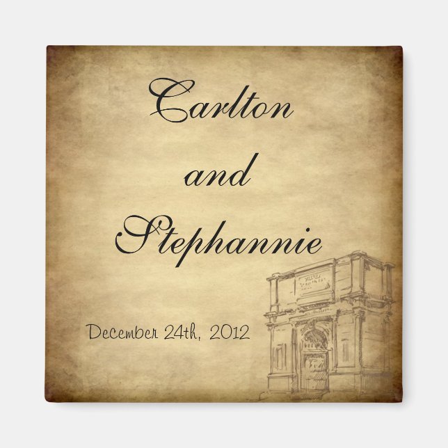 Wedding in Rome Magnet Favour (Front)