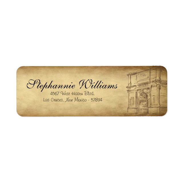 Wedding in Rome Return Address Label (Front)