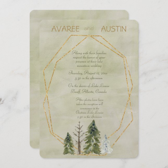 Wedding In the Pines Green and Gold (Front/Back)