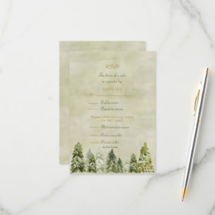 Wedding In the Pines RSVP Card