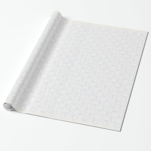Wedding in the Snow Bride and Groom Wrapping Paper (Unrolled)