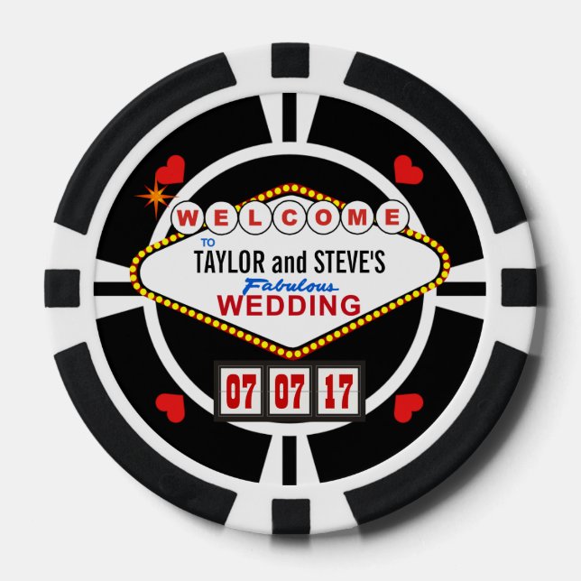 Wedding in Vegas Casino Favour Poker Chips (Front)