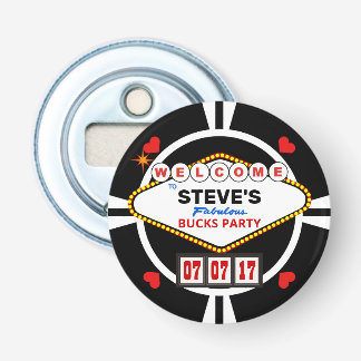 Wedding in Vegas Casino Stag Party Poker Chip Bottle Opener