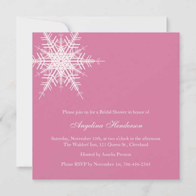 Wedding in Winter Bridal Shower Invitation (Front)