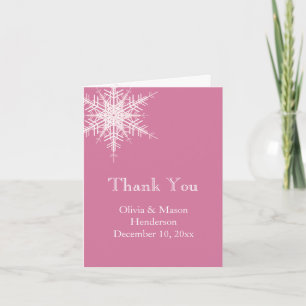 Wedding in Winter Offset Snowflake Thank You Card