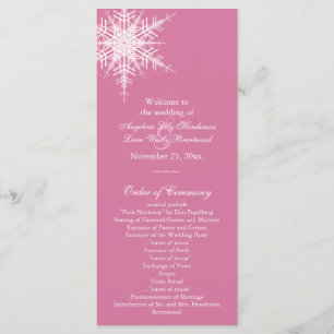 Wedding in Winter Program (pink)