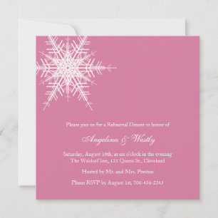 Wedding in Winter  Rehearsal Dinner Invitation