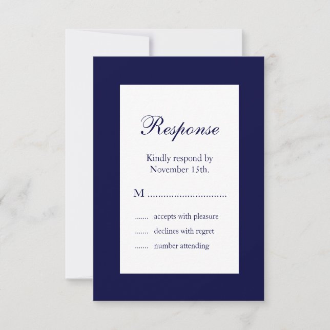 Wedding in Winter RSVP (blue) Card (Front)
