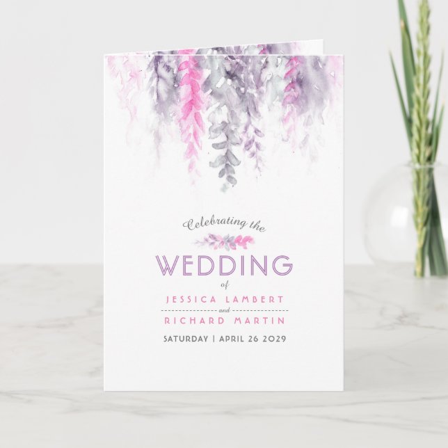 Wedding indigo purple pink flower art program (Front)